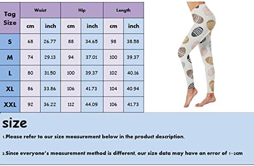 Leggings de Páscoa para mulheres PLUS TAMANHA CONTROLE CONTROLE O ovo impresso de ioga Leggings Ultra Soft Athletic Workout Workout Calças