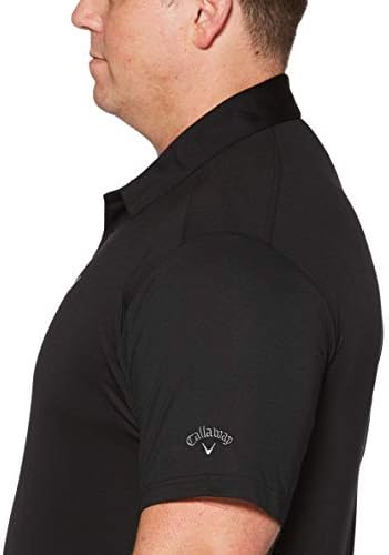 Callaway Men's Solid Micro Hex Performance Golf Polo Shirt With UPF 50 Protection