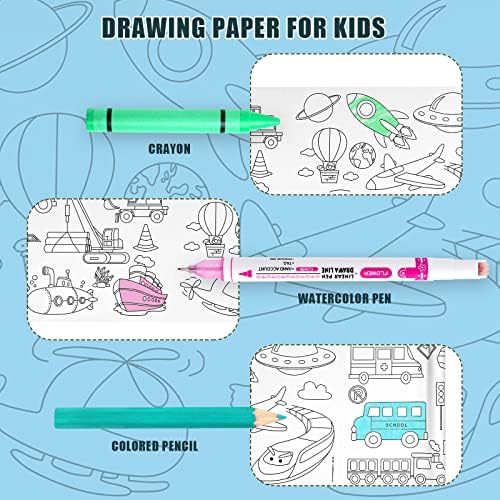 Rolo de desenho infantil, papel de rolo de desenho de 118 polegadas para crianças pintura e papel para colorir crianças educação precoce