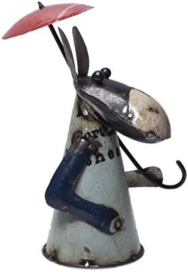 De Kulture Made Recycled Iron Ronkey com Umbrella Collectible Fence Topper Beactify Garden Varancony Terrace | Ideal para decoração