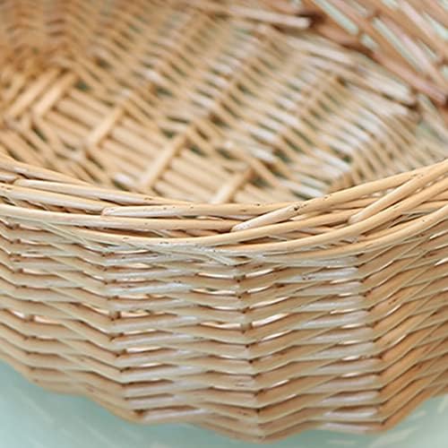 Alipis Wicker Picnic Basket Oval Cesta de presentes vazio com alças ovos tecidos de cesto de armazenamento de doces Crianças de brinquedos de brinquedos de brinquedos de frutas por servir cesta para vegetais de pão s