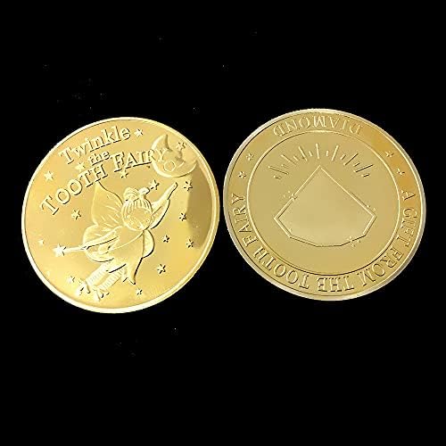 1PCS comemorativo Coin Gold Coin Detoon Fairy Fairy Infantil Criptografada Moeda 2021 Coin Colecionável de Edição Limitada