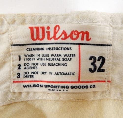 Jogo de atletismo de Kansas City dos anos 60 usou calças brancas DP26389 - Game usado calças MLB usadas