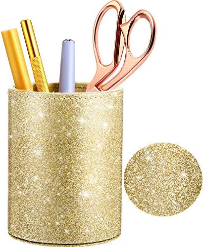 Pu Glitter Pen Delder Lápis Copo brilhante para mulheres meninas, titular de maquiagem de luxo Pu Organizer Cup Cup para