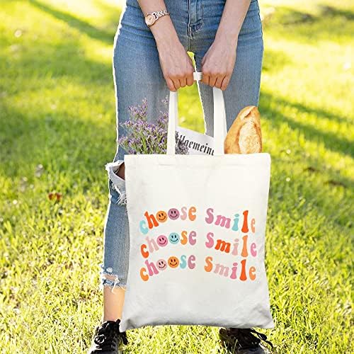 Sacola de lona com alças de zíper para mulheres professores dama de honra Mãe para mulheres, senhoras de compras de bolsas de