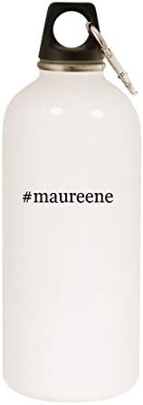 Produtos de molandra #Maurene - 20oz Hashtag Bottle de água branca de aço inoxidável com moçante, branco