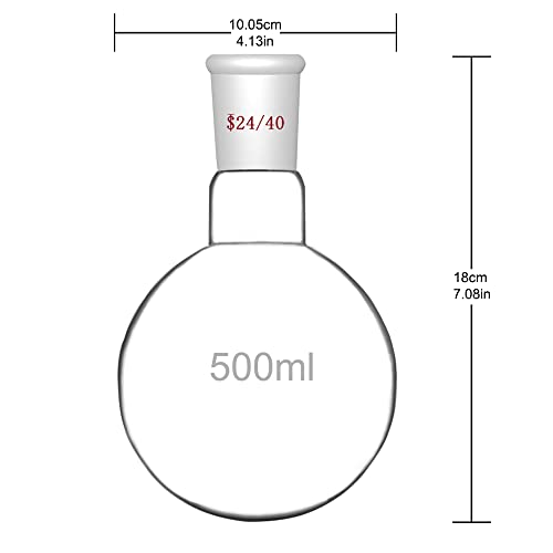 Borossilicato de vidro redondo balão 500 ml com junta externa de cíper padrão 24/40