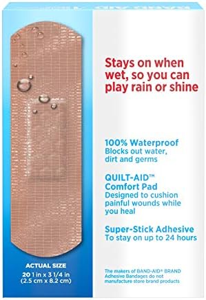 Bloco de água de Band-AID Bloco de água d'água d'água de ataduras adesivas duras para cuidados com feridas de primeiros socorros,
