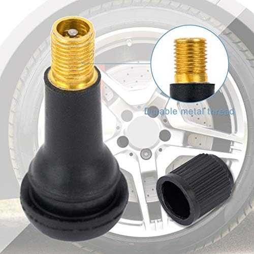 AOERZN 8PCS Premium TR413 Hastes de válvula de pneus sem câmara, caule de pneu preto de borracha de borracha, universal para orifícios