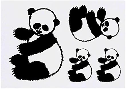 Azeeda grande tatuagem temporária 'panda' sentada
