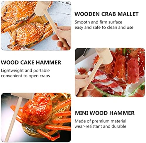 Mini martelos de madeira martelo de frutos do mar: 100pcs hammers de caranguejo de madeira marlets lagosta martelo