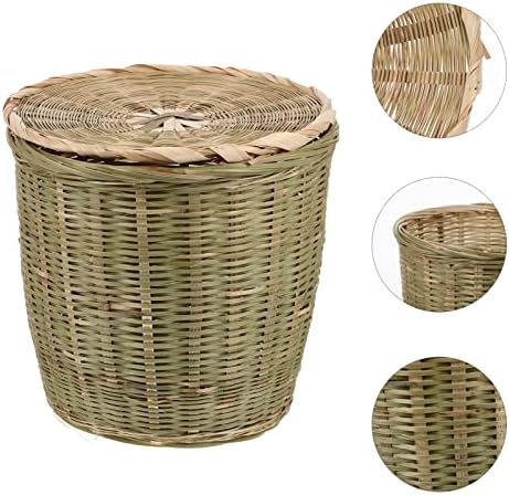 Zerodeko Kitchen Bamboo Cesto de armazenamento de armazenamento versátil lixo de cesta de armazenamento vegetal com tampa