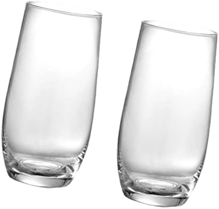 Upkoch coquetel copo 2pcs bebendo copos altos de copos de água de vidro de vidro de vidro copo de copo, copos de café gelado, copos de chá gelados xícaras de vinho para uísque, refrigerante, chá, água de 490 ml de cristal com copos de vinho
