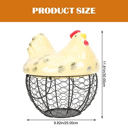 OUNONA Frango em forma de ovo cesto de cesta de frango Cerâmica O ovo armazenamento colecionar cesta de cesta de ovo fresco