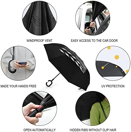 Cinema Clapper Board Inverted Umbrella no guarda-chuva dobrável à prova de vento com alça em forma de C para homens mulheres
