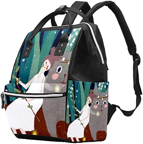 Mochila VBFOFBV Backpack, grandes sacos unissex, pacote de viagens de volta para mães para pais, cartoon de gatos e garotas adoráveis