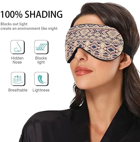 Máscara de sono de padrão indiano para homens homens suaves confortáveis ​​bloqueando a máscara ocular noite de venda com cinta ajustável