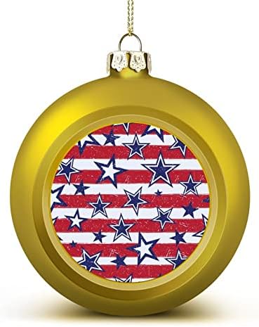 4 de julho, USA Independence Day Ball de Natal Ornamentos pendurados XAMS Decoração de árvores para festa de férias