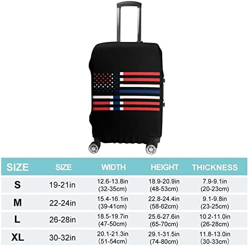 Noruega American Flag Travel Luggage Capa Protetor de bagagem lavável tampas de bagagem com zíper