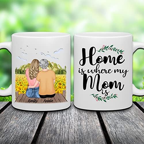 WhidoBe Personalizada Mãe Caneca - Custom 11oz, caneca de café de 15 onças com avatares, nomes para mãe, filha - presente personalizado