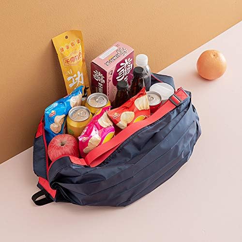 RFSLDUN 5 PCS Sacos de compras portáteis, sacolas de muff de viagem reutilizáveis ​​dobráveis, grande capacidade, sacola de armazenamento de piquenique para compras