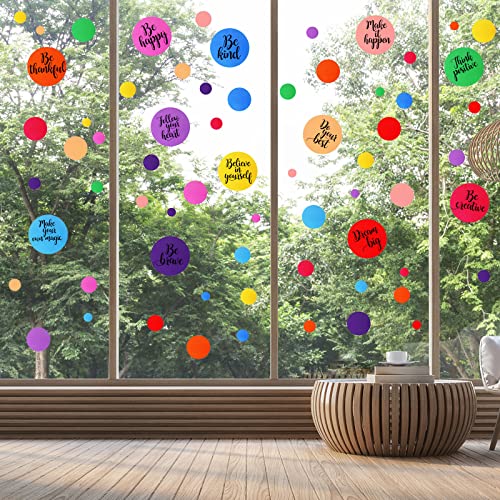 288 peças Polka Dot Decalques de parede inspirada Decalque de parede para sala de aula Crianças Motivational Circle Wall Sticker