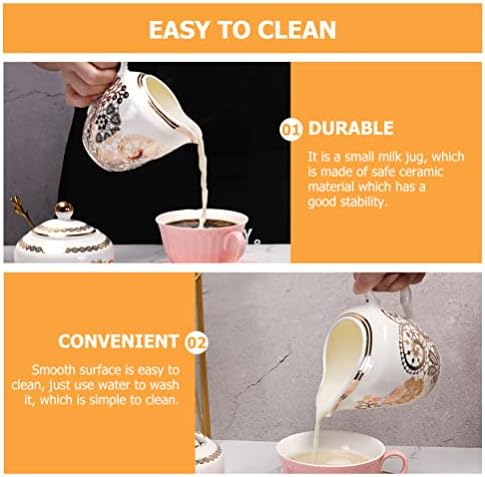 Upkoch terrário expresso café cerâmica creme leite café molho servir jarra com manusear molho de molho tigela para salada leite molho