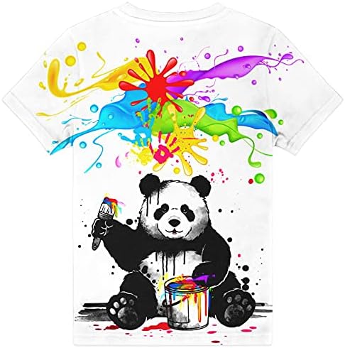 Hgvoetty meninos meninas 3d camisetas gráficas infantis de t-shirt crewneck de manga curta camisetas por 6-16 anos