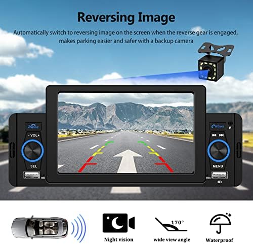 Unidadepsci single din carro estéreo de 5 polegadas Tela de toque Bluetooth Chamada de mãos livres FM Radio espelho