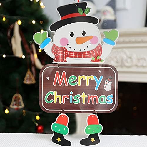 Pilipane natal boneco de neve snow signs feliz natal penduring sinal, decorações de porta de natal, padrões de neve