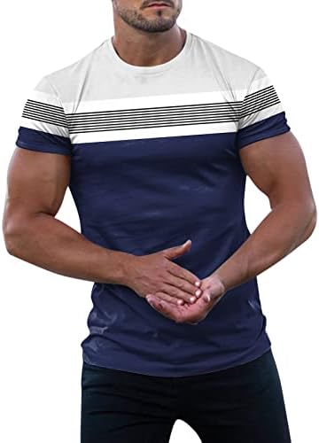 Xiloccer camisetas bonitas para homens mangas curtas suor mass de moda de moda curta manga de tripulante de goma de gola muscular