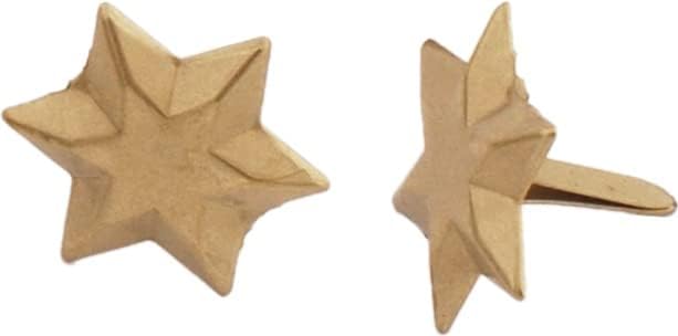 Impressões criativas Fixadoras de papel de metal 50/PKG-Broved Gold 6 pontos Star