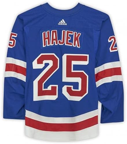 LIBOR HAJEK NEW YORK RANGERS Usado #25 Blue Set 3 Jersey usado durante os jogos disputados entre 6 de abril e 3 de maio de 2021 - Tamanho 56 - Jogo usado NHL Jerseys