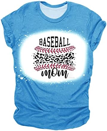 Camisas femininas Moda Tops Crewneck Baseball Impressão de beisebol Camiseta da moda de manga curta moderna Blusa de túnica