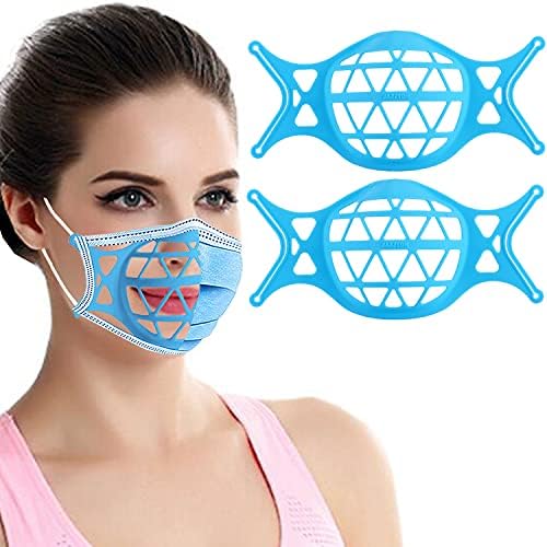 Suporte de máscara facial de silicone em 3D, suporte interno de suporte de máscara de máscara para mais espaço para respirar, mantenha