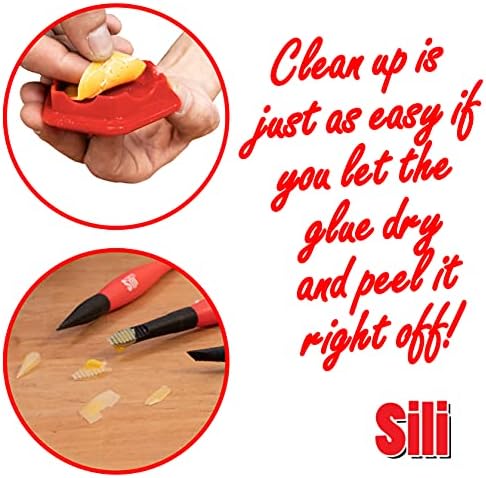 Sili Glue Pod e 3 escovas de micro cola Sili com tampa selvagem de múltiplas fins fins de fins sedíveis/porta -escova de cola.