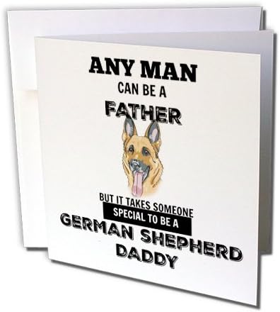 3drose alemão pastor papai - cartão de felicitações, 6 x 6, solteiro