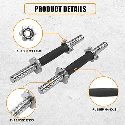 Pares de borracha de halteres/cromo rosqueados de 1 polegada, alças de barra de halteres ajustáveis, encaixam placas de peso