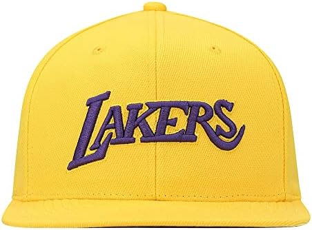 Mitchell e Ness La Los Angeles Lakers clássicos de madeira hwc tonal snapback Cap, chapéu de ouro amarelo