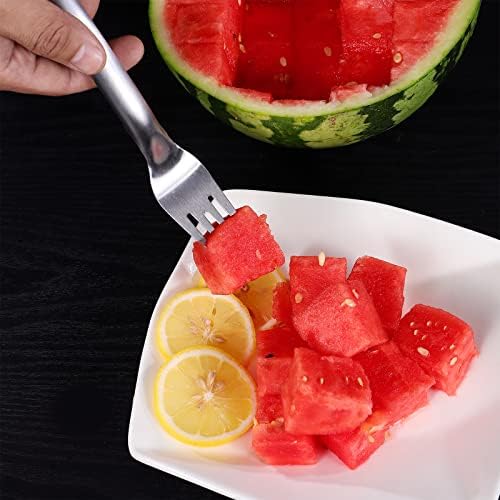 2 PCs 2-em 1 Forker de garfo aquático, cortador de melancia, ferramenta de cortador de melancia de verão, faca de fruta de