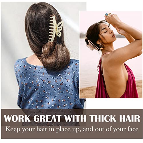 ACO-UINT 4 Pacote clipes de cabelo grandes para mulheres, clipes de garras de cabelo de borboleta dos anos 90 para cabelos