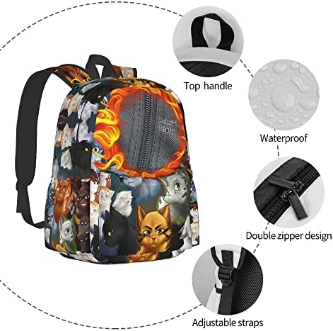 Mochila de backpack de gatos fofos bolsa de bookbag 3d mochila leve casual para meninos meninos adolescentes