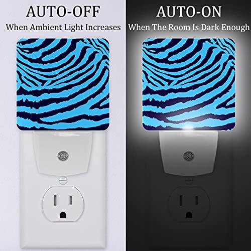 Lorvies Zebra Texture Plug in LED Night Light Auto Sensor Aproveito para Dawn Night Night for Bedroom, Banheiro, Cozinha, Correio, Escada, Escada