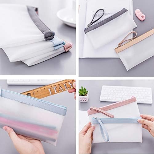 Xixilinruiyun 2 PCs Bolsa de lápis transparente Bolsa de higiene pessoal clara Exame Lápis de capa de caneta Bolsa