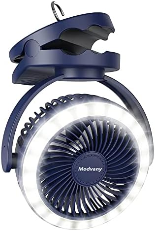 Modvany Recarregable Battery Operated Fan ， 5 polegadas clipe portátil no ventilador ， gancho 3 velocidades ， ventilador
