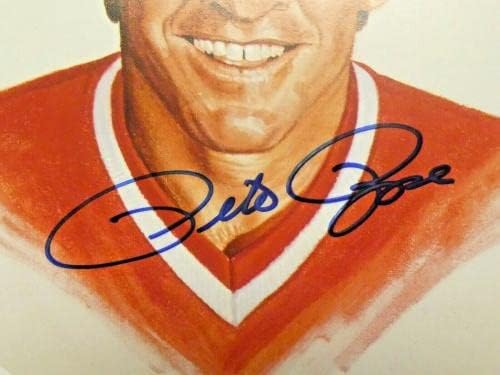 Lendas vivas Pete Rose assinou 8x10 por Ron Lewis com JSA COA - Fotos de MLB autografadas