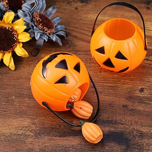 Doitool 15 PCs Balloween baldes para doces ou travessuras- mini-plástico portátil Pumpkin Candy Bucket- Halloween