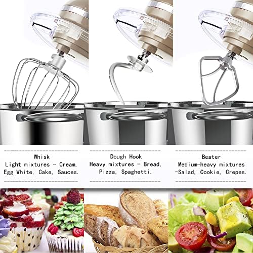 Aucma Stand Mixer, 660W de 660W de 6 velocidades, misturador de alimentos de cabeça de inclinação, misturadora elétrica de cozinha com gancho de massa, chicote de arame e batedor