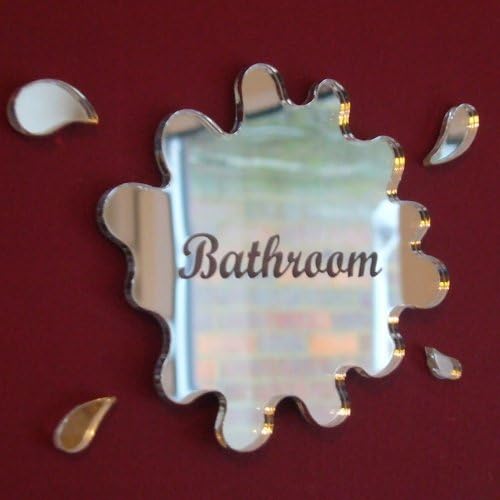 Criações super legais Gravadas Banheiro Mirror de poça de 12 cm x 10 cm de porta