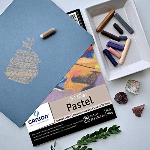 CANSON Artist Series Mi -Teinte Pastel Paper, Colords variados, dobras, 9x12 polegadas, 24 folhas - papel de artista para adultos e estudantes